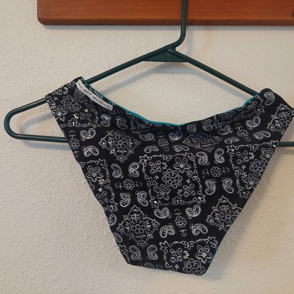 Turquoise Paisley Reversible Wrap Top Swimsuit - Picture 5 of 5